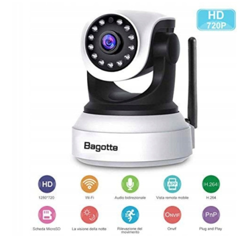 Bagotte Wewnętrzna kamera Wi-Fi SP017 FullHD 1080P