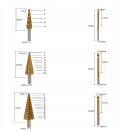 Zestaw wierteł stopniowych HSS powłoka TYTANU 6szt