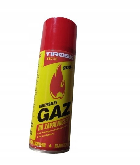 GAZ DO ZAPALNICZEK ZAPALNICZKI PALNIK TIROSS 200 ML GAZ DO ZAPALNICZEK ZAPALNICZKI PALNIK TIROSS 200 ML