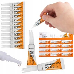 KLEJ SZYBKOSCHNĄCY 12 x 3g SUPER MOCNY BŁYSKAWICZNY MONTAŻOWY UNIWERSALNY