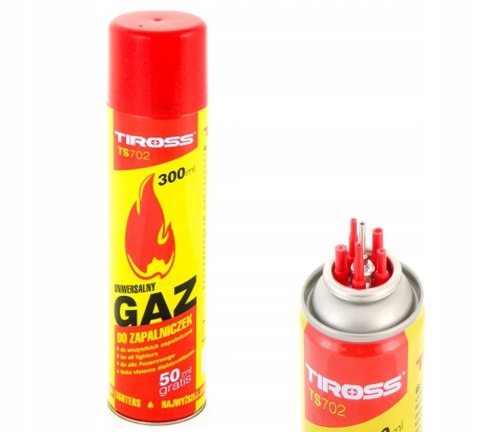 Kartusz gazowy GAZ DO ZAPALNICZEK Tiross TS702 300 ml 168 g Kartusz gazowy GAZ DO ZAPALNICZEK Tiross TS702 300 ml 168 g