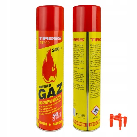 Kartusz gazowy GAZ DO ZAPALNICZEK Tiross TS702 300 ml 168 g Kartusz gazowy GAZ DO ZAPALNICZEK Tiross TS702 300 ml 168 g